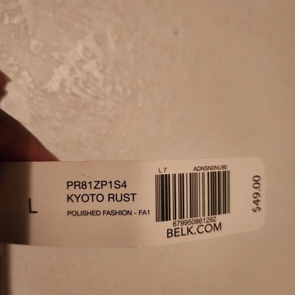 New Directions Wide Leg Boho Capris Gold Accents -Rust Size L NWT - Picture 5 of 13